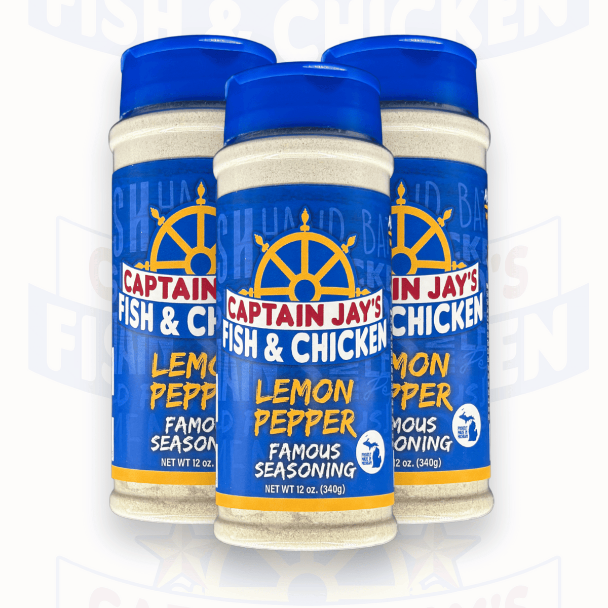 Captain Jay's Famous Premium Lemon Pepper Seasoning – Bold Flavor Blend for Chicken, Seafood, Fries & More..