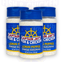 Captain Jay's Famous Premium Lemon Pepper Seasoning – Bold Flavor Blend for Chicken, Seafood, Fries & More..
