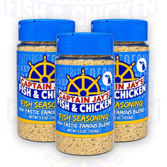 Captain Jay's Famous Premium Fish Seasoning – Fin-Tastic Flavor Blend for Fish, Shrimp, Seafood, Fries & More
