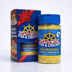 Captain Jay's Famous Premium Fish Seasoning – Fin-Tastic Flavor Blend for Fish, Shrimp, Seafood, Fries & More
