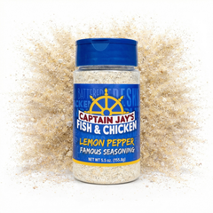 Captain Jay's Famous Premium Lemon Pepper Seasoning – Bold Flavor Blend for Chicken, Seafood, Fries & More..