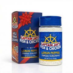 Captain Jay's Famous Premium Lemon Pepper Seasoning – Bold Flavor Blend for Chicken, Seafood, Fries & More..