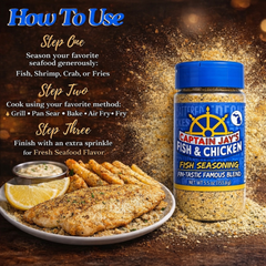 Captain Jay's Famous Premium Fish Seasoning – Fin-Tastic Flavor Blend for Fish, Shrimp, Seafood, Fries & More