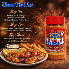 Captain Jay's Blazin’ Cajun Blend Seasoning – Bold Louisiana Flavor for Chicken, Shrimp, Fish, Fries & More
